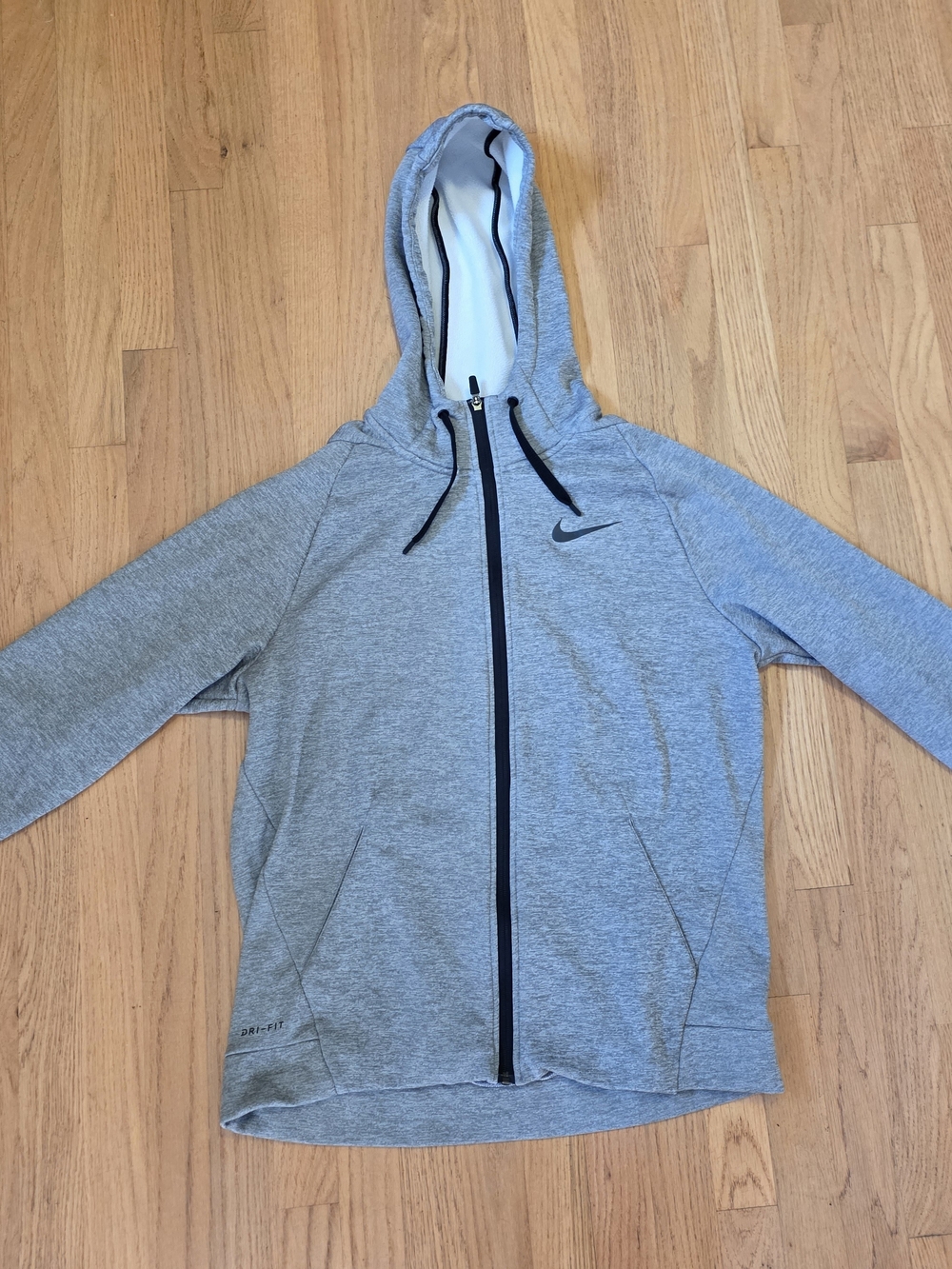 Nike Men's Grey Dri-FIT Full-Zip Hoodie